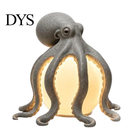 Holiday Housewarming Present 3D Printed Octopus Ocean Table Lamp, Artistic Tentacle Sculpture Decor, Warm Glow Unique Lighting Coastal Nautical Accent