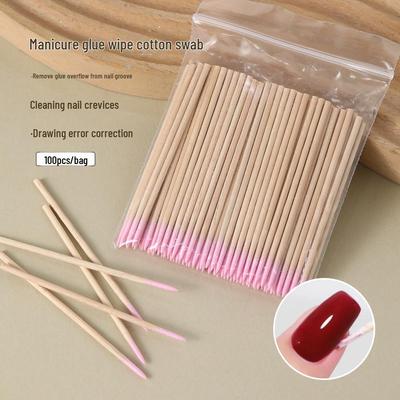 Dual-Ended Cotton Swab for Nail Glue Removal & Tattoo Cleanup