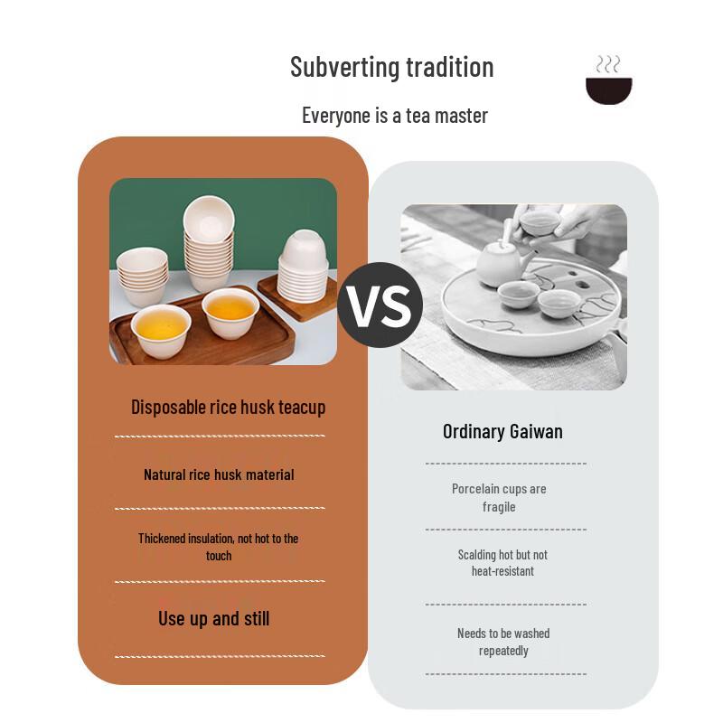 Penguin Tuan Tuan Premium Rice Husk Disposable Tea Cups