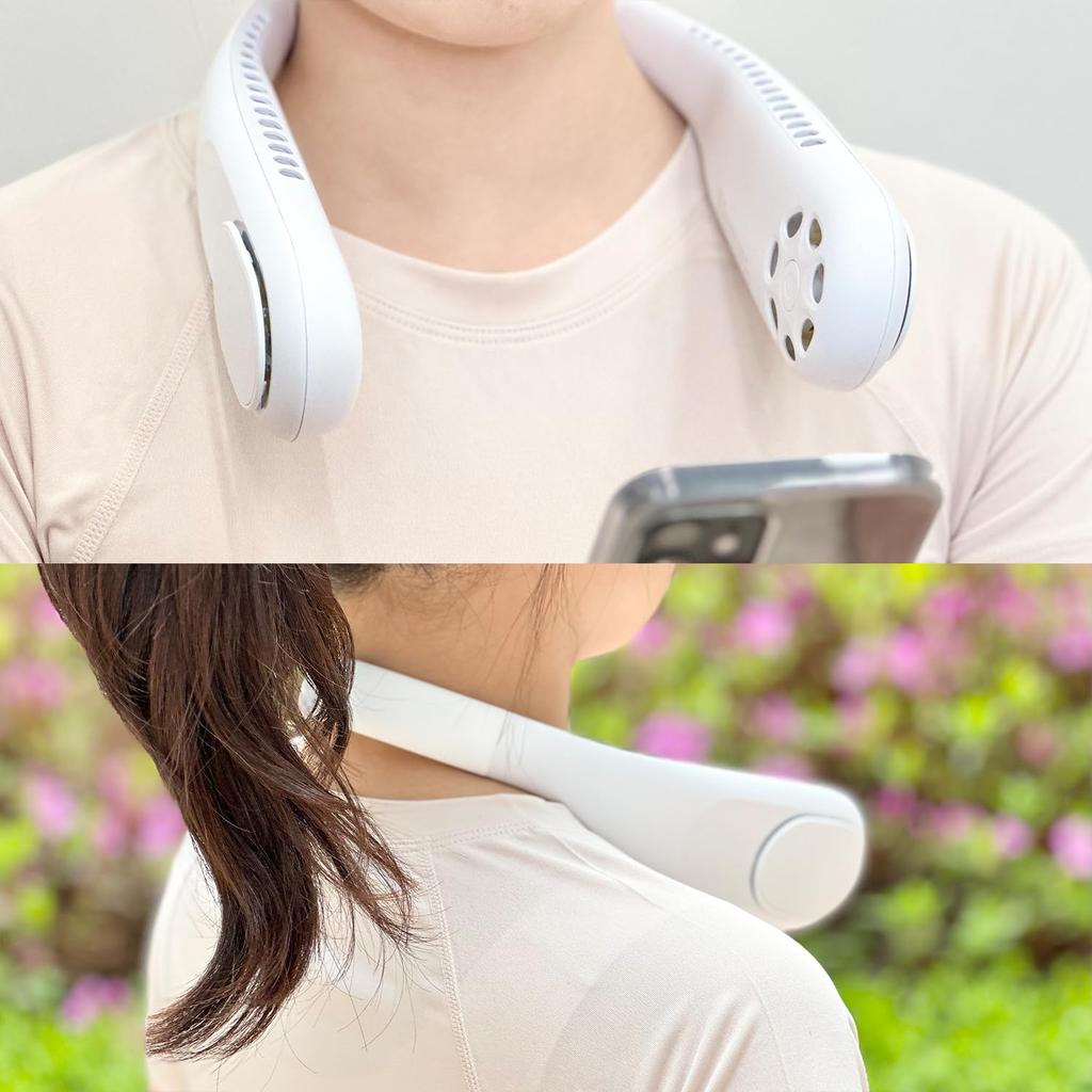 aioLAB Neck Pro Neck 2024 Neck Portable Neck 8 Hours of Continuous Rapid 4000mAh High 4 Speed Suitable for Kids and and SHOKAI Cooler, Upgrade, Fan,