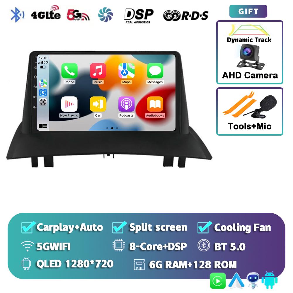 Android 14 Carplay Auto WIFI+4G Car Radio For Renault Megane 2 2002-2009 Multimedia Video Player 2Din 2din DVD Navigation GPS BT