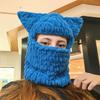 Girls Cat Ear Hat Y2K Knitted Hat Cute Cat Ear Gifts Warm Hat Adult Children Knitted Chenille Yarn Halloween Photo Props