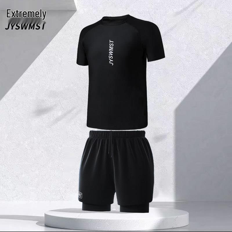 Couple's Snorkeling & Surfing Swimwear: Men's Long Sleeve Sun Protection Top & Women's Two-piece Diving Suit