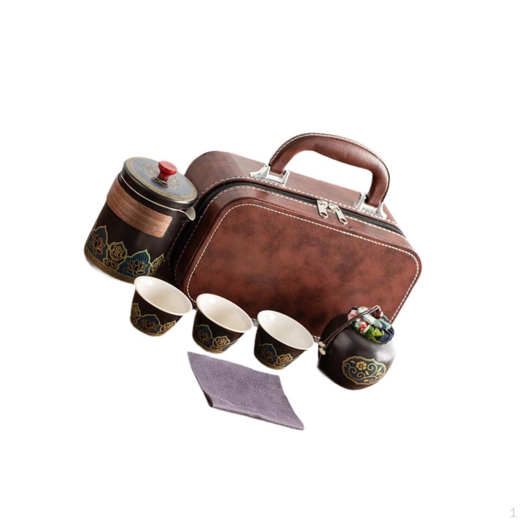 Set da tè da viaggio con elegante borsa da trasporto