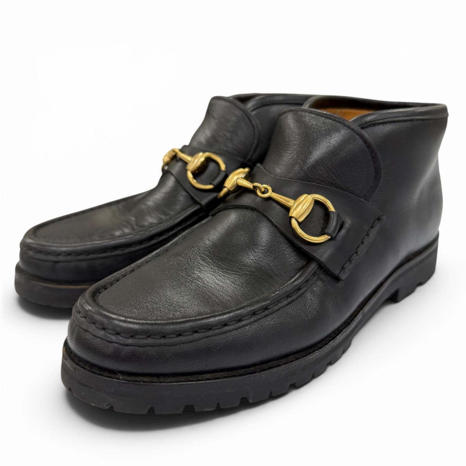 Great GUCCI Ankle boots horsebit leather black leather Women 36 104 0088 Used