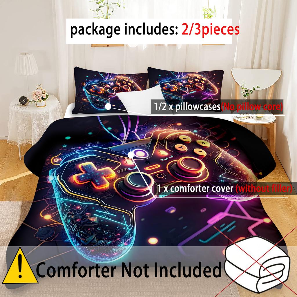 Cartoon Cool Game Controller 3D Printed Quilt Cover Set Fashion For Boys Mens Bedding Set Polyester Soft Comfortable Duvet Cover