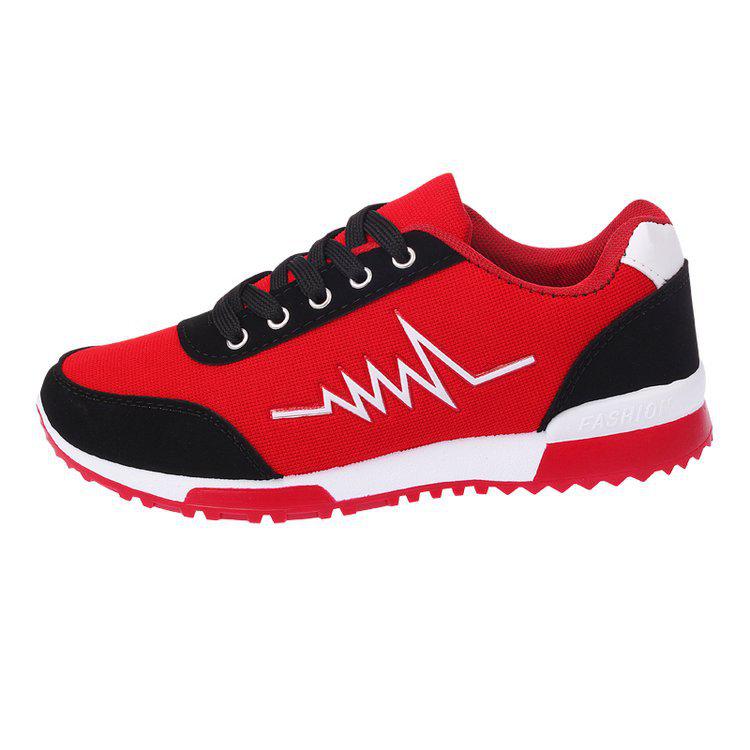Spring Summer Wedge Casual Shoes Breathable Mesh Women Shoes Lace-up Platform Sports Shoes Red Black Women Sneakers Basket Femme
