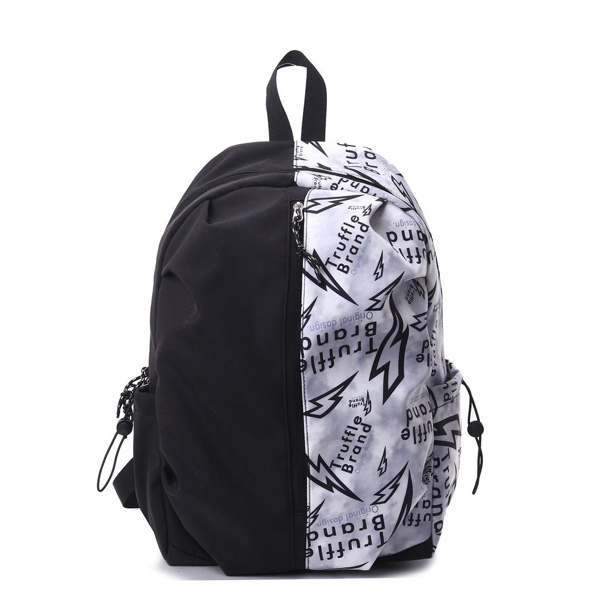 Schoolbag contrasting color backpack graffiti comic