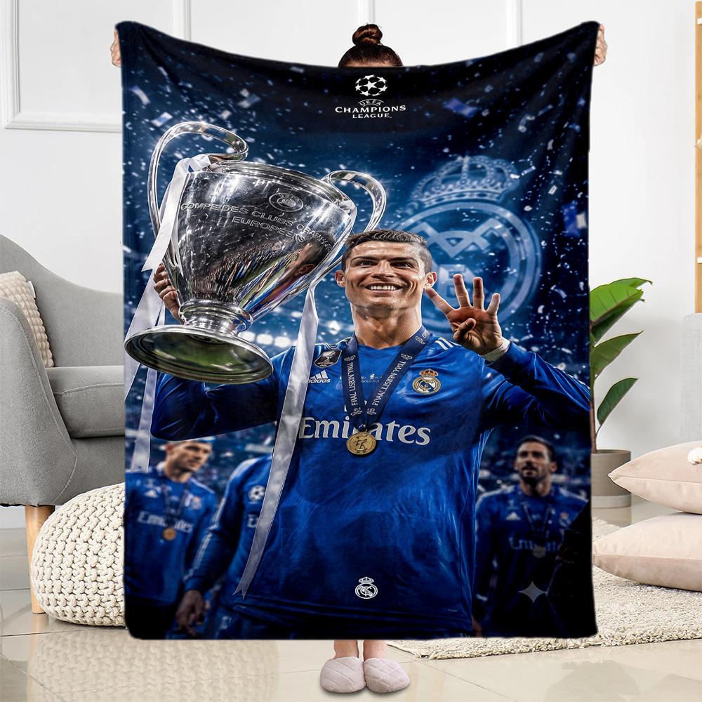 Ronaldo's Legacy Sports Blanket Durable Comfort Great for Seaside Picnics Office Chair Four Seasons Universal Stylish Decor Gifts For Family Or Friend