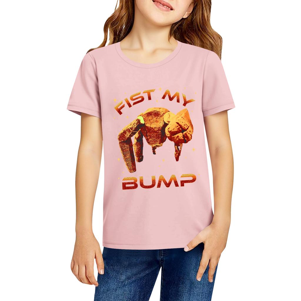 Fashionable Round Neck Short Sleeve Work Clothes Printed Tops For KID Summer Tops