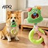Boredom Buster Toys for Home Squeaky Dog Chew Toy Rubber Ring with Stuffed Puppy Portable Pet Outdoor Play Interactive Fetch Tug Toy Aggressive