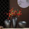 Black Ceramic Flower Vase - New Chinese Style Tabletop Home Decor Ornament