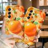 Phone case: 2D flat, suitable for Samsung Galaxy A34 A35 M05 M06 S20 S22 S21 FE Plus 5G protective case, orange fruit, perfect Christmas and Halloween