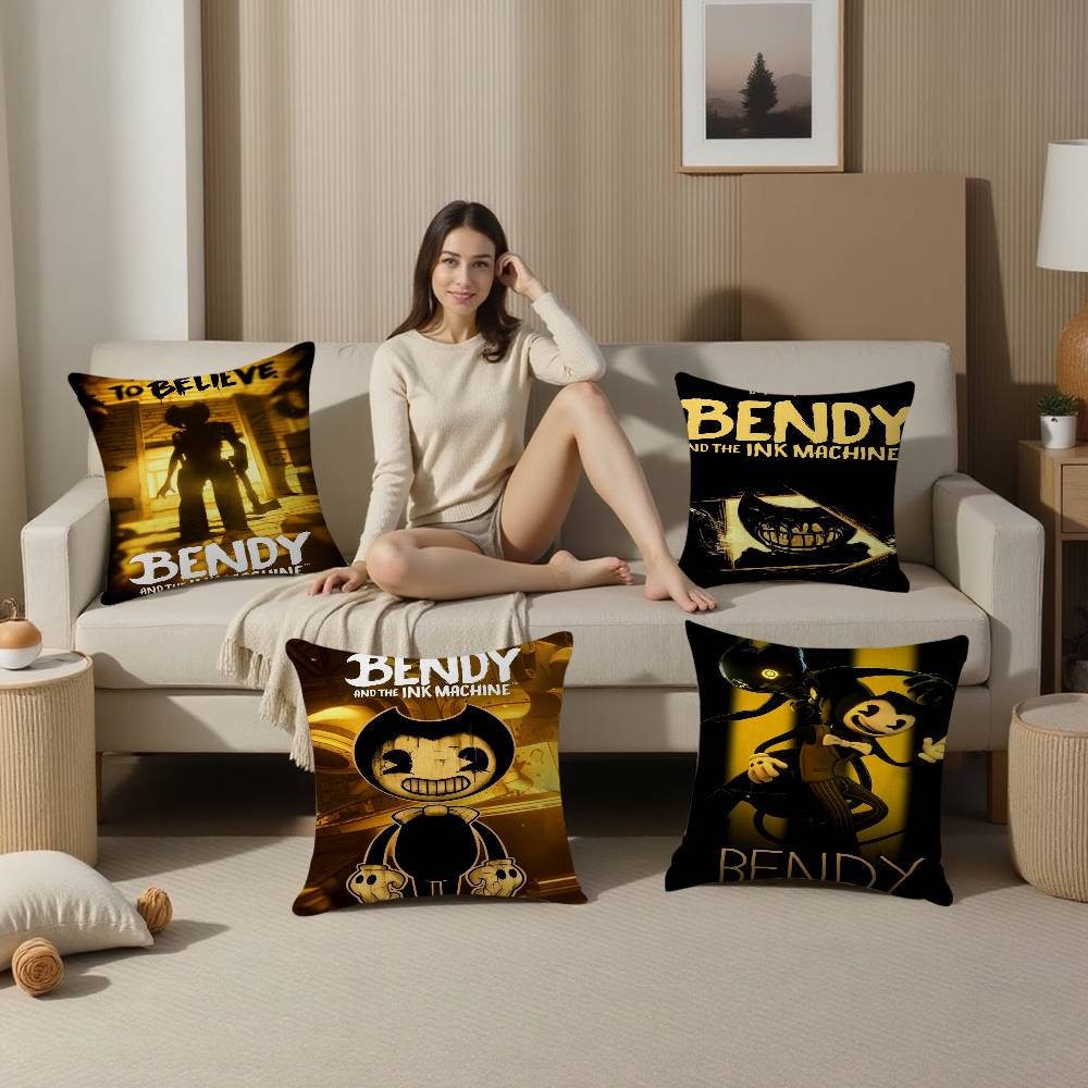 pc Game Bendy And The Ink Machine Pillow Cushion Cover Pillowcase Living Room Sofa Home Decor Customized