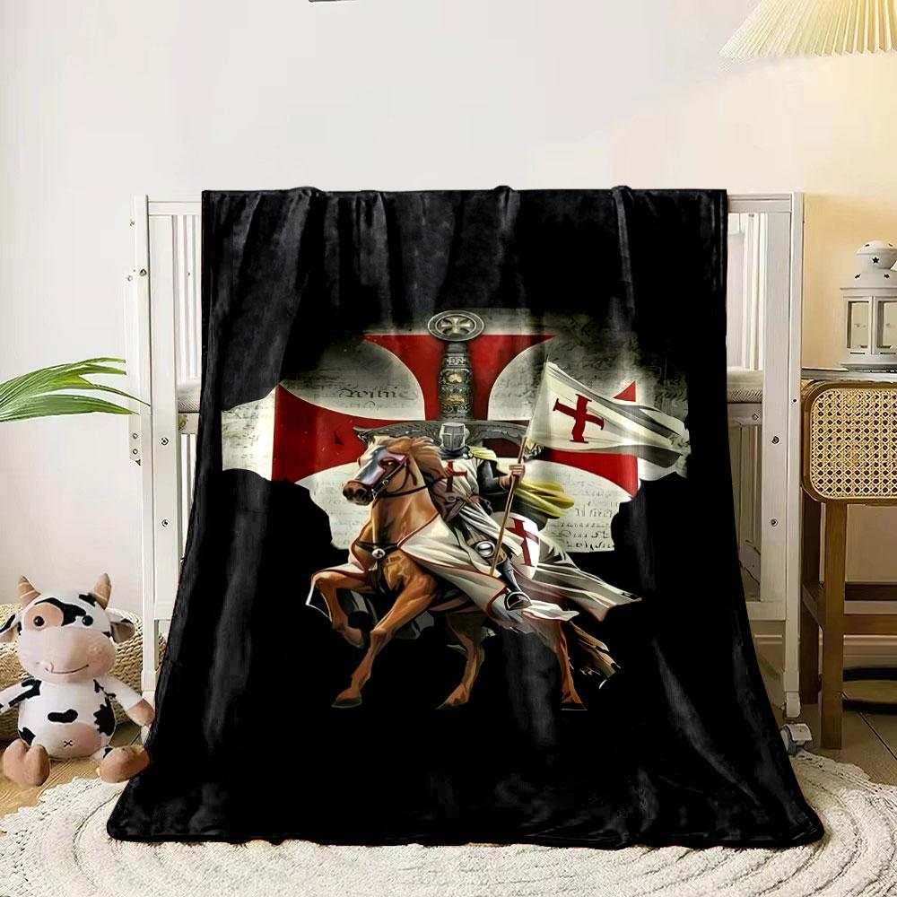 Crusader Knight Blanket Printed Blanket for Living Room Bed Couch lunch break Soft Cozy Blanket for Friend's festival Gift