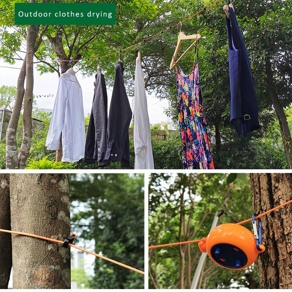 Retractable Washing Line Heavy Duty 8M Laundry Line Portable Travel Laundry Rope for Indoor Outdoor Camping Travel Courtyard