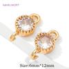 3 Size 18K Gold Plated Mini Round Connector Charms,Inlaid Zircon Connector For Jewelry Making,DIY Earring Making Supplies