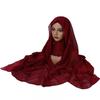 Newest 2 IN 1 High Quality Solid Color Chiffon Scarf Hijab With Niqab Set Instant Headscarf And Under Cap For Muslim Woman