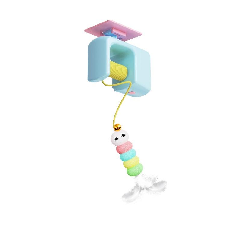Interactive Electric Cat Teaser Hanging Toy Self Playing Electric Smart Cat Teaser Toy Automatic Flying Bird Cat Toy синий