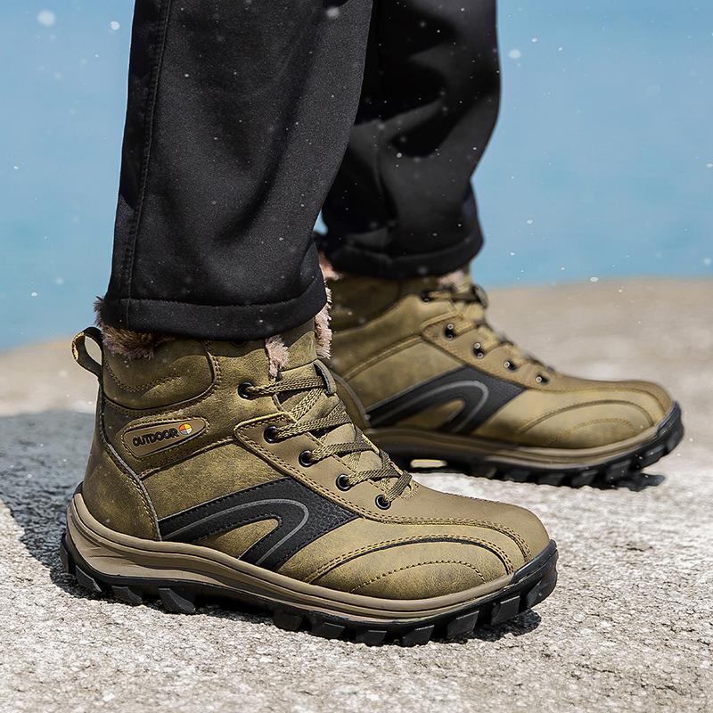 Pánské zimní boty do sněhu Teplé pánské turistické boty vysoce kvalitní kožené vysoké boty velké velikosti pánské boty outdoorové tenisky