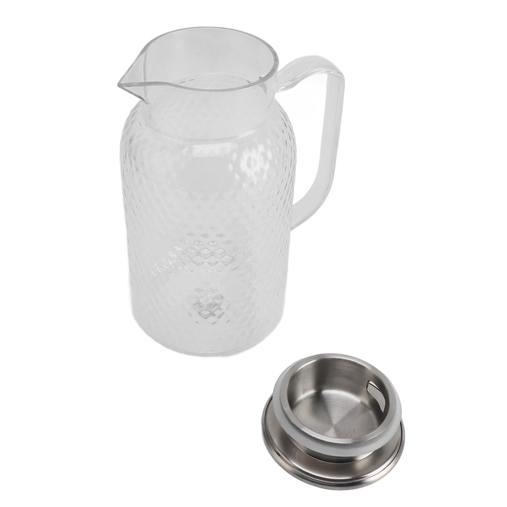 Water Pitcher with Lid and Handle 1500ml Acrylic Heat Resistant Clear Water Kettle Jug for Lemonade Milk Ice Tea Cold