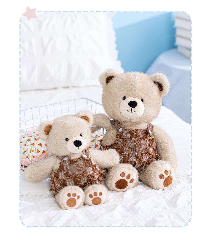 Cross Baby Denim Riddle Bean Bear Plush Toy – Healing Companion Doll for Children