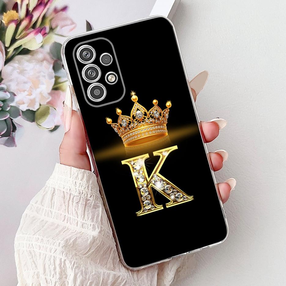 For Samsung Galaxy A13 4G Case SM-A135F Luxury Crown Letters Cover Soft Silicone Phone Case For Samsung A13 A 13 5G A136B Fundas