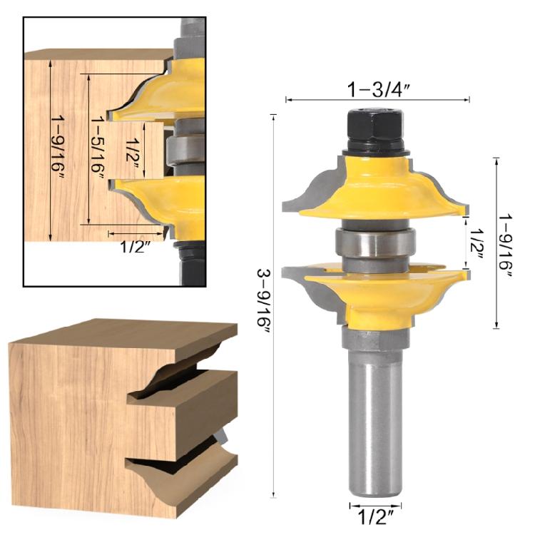 Practical 12mm 1/2Shank Entry Interior Door Ogee Wood Router Bit for Woodworking