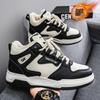 Winter Men's Shoes, New High-top Fleece White Shoes, Men's Trend, Versatile, Thick-soled, Thickened Warm Cotton Shoes, Sneakers