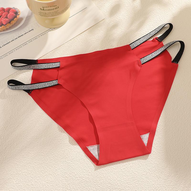 

Бесшовные трусики FINETOO для женщин, быстросохнущие трусики, удобные трусы с двойным плетеным ремешком XL красный