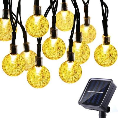 Abxmas 5/10m 30/50 leds bola de cristal energia da lâmpada solar led string luzes fadas guirlandas solares jardim decoração natal para ao ar livre
