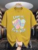 Unisex Crew Neck Tee Pizza Ice Cream Cute Snack Letter Art Print Soft Cotton Loose Short Sleeve Summer Casual Male Streetwear Tops