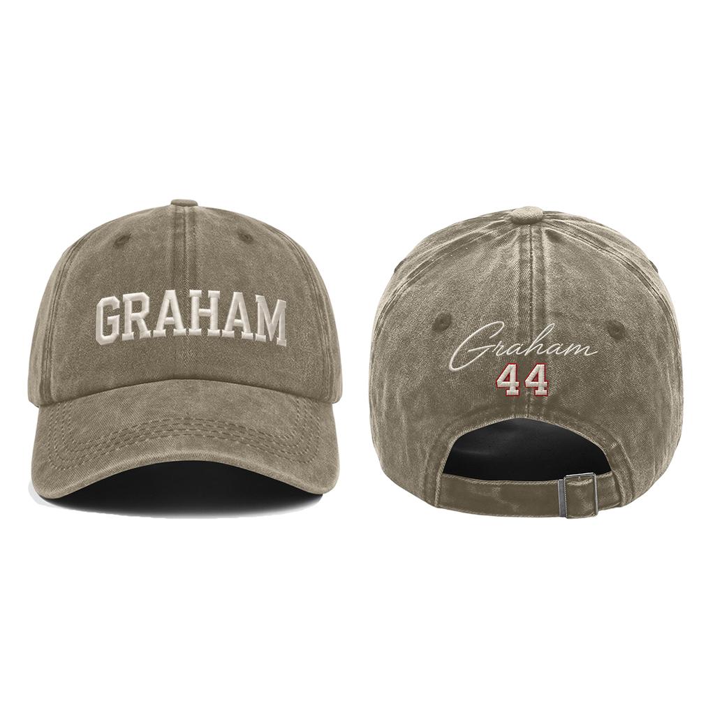 Washed Cotton Baseball Cap Vintage Soft Top Adjustable Strapback Hat Embroidered Lettering Distressed Look Classic Design