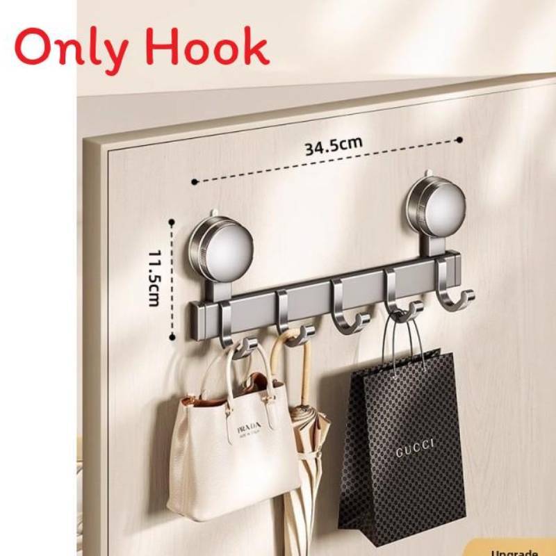 Space Aluminum Suction Cup Hook Set With Multiple Load Capacity For Bathroom And Home Storage