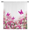 Garten-Rosa-Rosen-Vorhänge, Schlafzimmer-Voile-Vorhang, Wohnzimmer-Fenster, durchsichtige Vorhänge, Küche, Tüll-Vorhänge