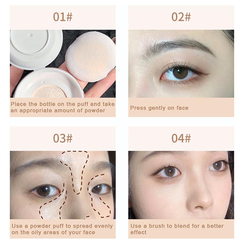 

Herorange Light Air Loose Powder Transparent White Long Lasting Matte Finish Makeup Oil Control Cover Flour Cosmetics one size