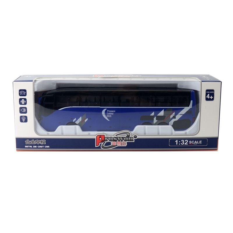 Bus Model Travel Alloy Toy With Light Sound For Kids Playroom And Gift Use