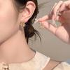 Retro Hong Kong Double Heart Tassel Zircon Stud Earrings Women’s 2024 Niche Design Elegant Ear Jewelry