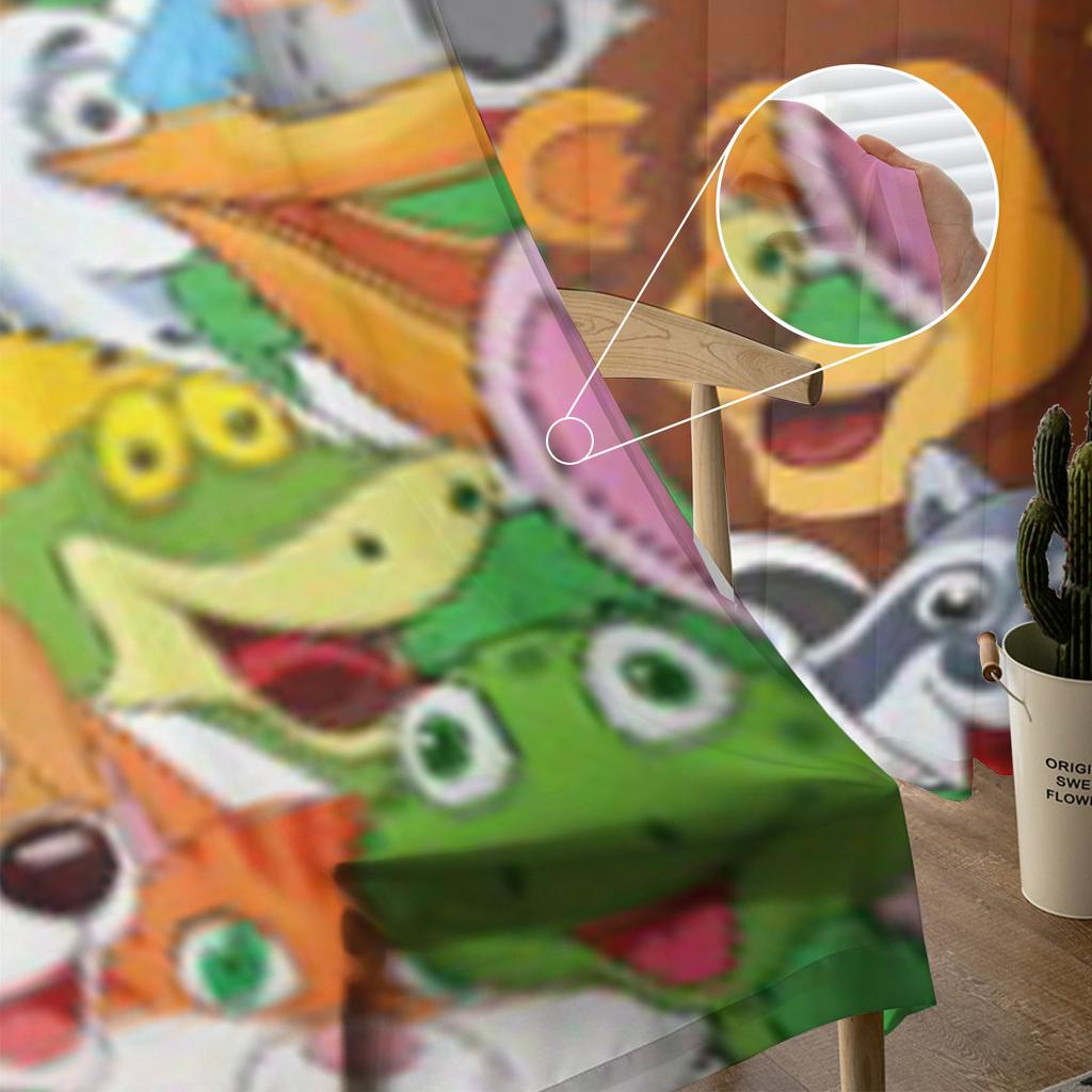Animal Cartoon Background Tulle Sheer Curtains for Living Room the Room Bedroom Kitchen Decoration Voile Organza Curtains