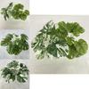 Konstgjort Monstera-blad Hawaiiansk festdekor för hem, bord, bröllopsfotografering, falsk växt 80