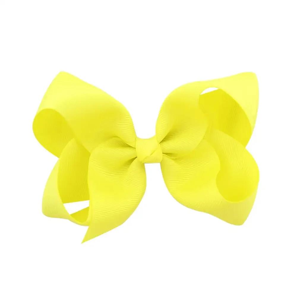 3/4/6/8inch  Boutique Handmade Colorful Solid Ribbon Grosgrain Hair Bow with Clips for Kids Girls Hair Accessories