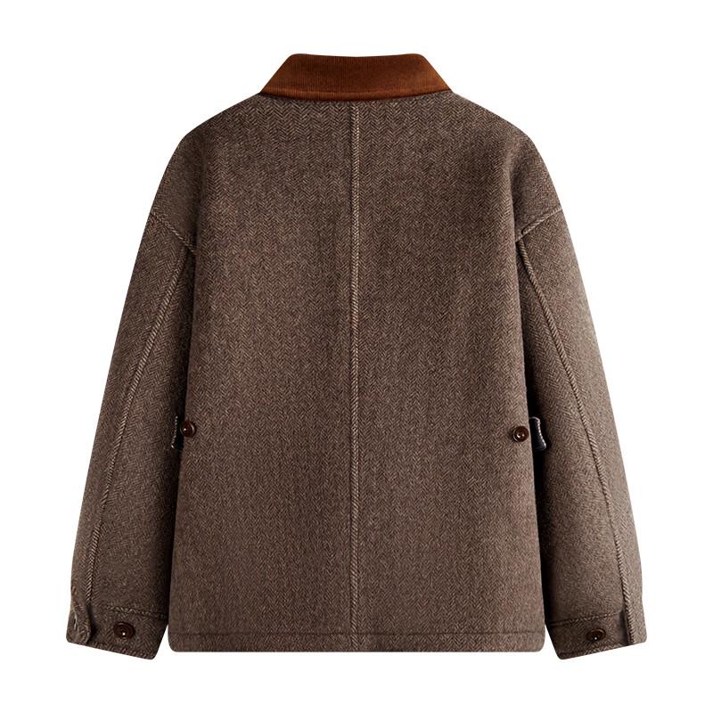 NVG·YOUNG Men's Warm Wool Blend Barn Jacket
