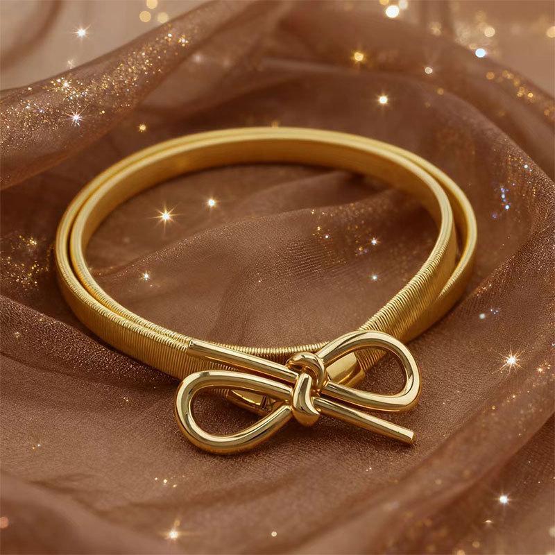 Wind Metal Belt Elastic Elastic Waist Chain Women'S Fashion Versatile Spring Dress Shirt Sweater Waist Seal