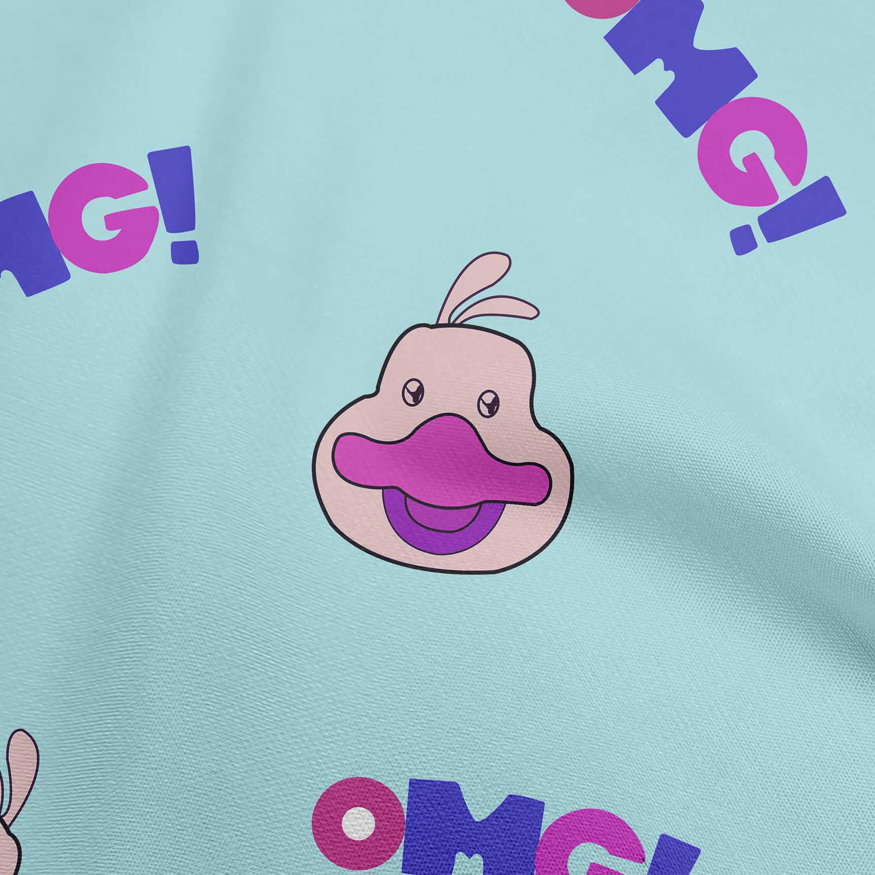 

OneOone Cotton Flex Blue Fabric Kids Cute Duck Face Dress Material Тканина Тканина з принтом у дворі 40 дюймів 42 Inch Wide - Viscose Chiffon світло-синій колір