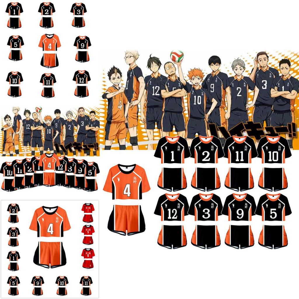 Vibrant Haikyuu Karasuno Nekoma High School 3d Printed Women Costume Comfortable Short Sleeve Tshirt And Shorts