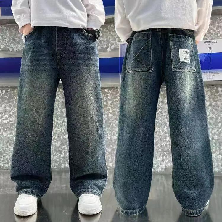 Erkek Çocuk İlkbahar Yakışıklı Düz Pantolon Orta-Yetişkin Sonbahar Yüksek Bel Kot Pantolon