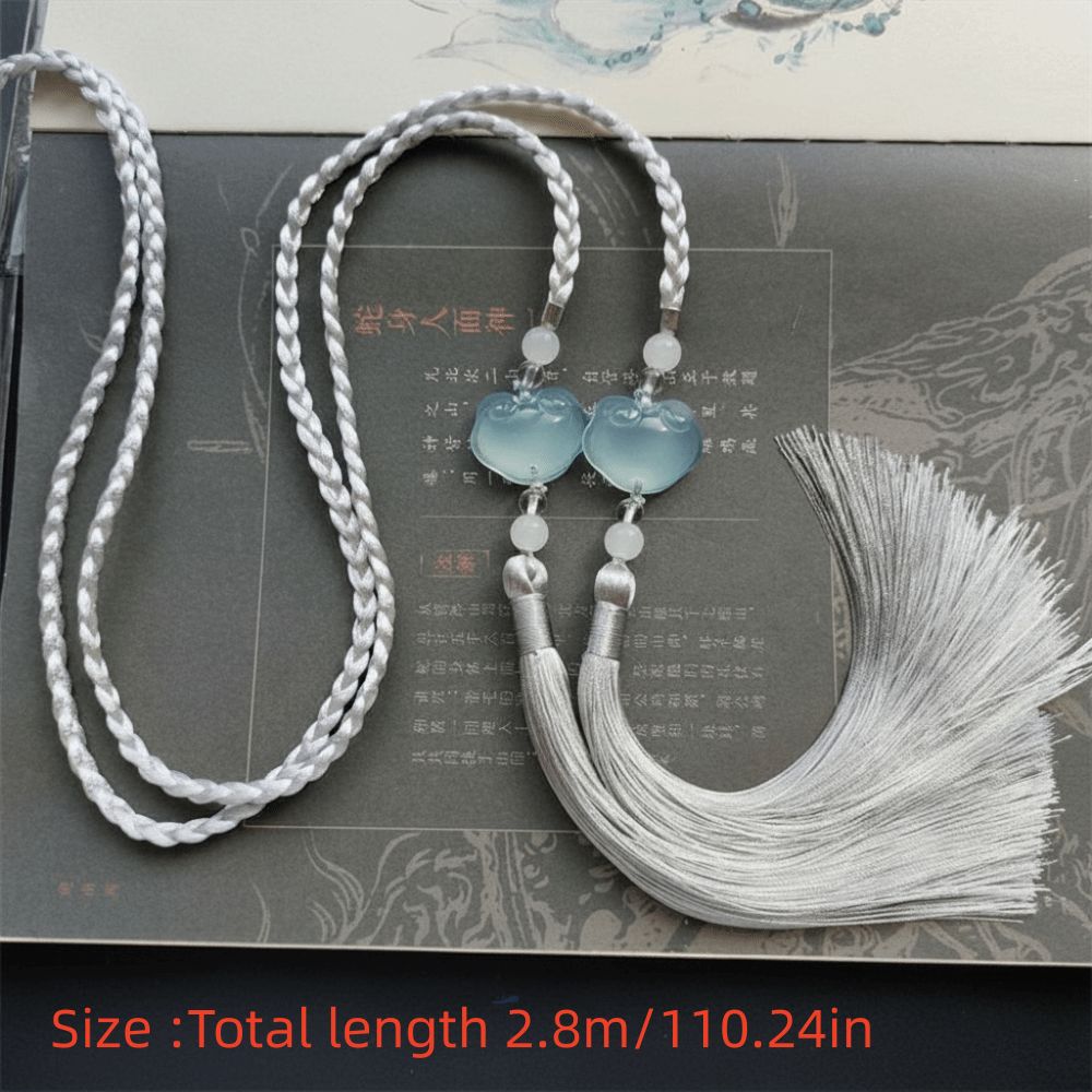 Round Neck Hanfu Palace Sash Belt Simple Waist Cord Belt New Tassel Pendant Belt Gift