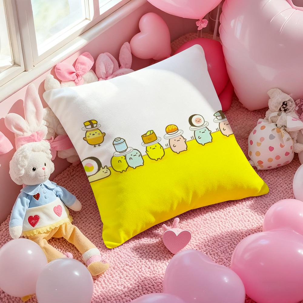 S-Sumikko Gurashi Exquisite Pillow Case Soft Plush Fabric Double-Sided Printed Cushion Cover Warm Winter Sofa Pillow Case