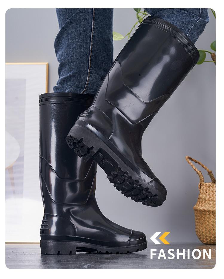 

Men s rain shoes labor insurance construction site waterproof shoes pvc men s high rain boots non-slip and wear-resistant soft-soled white rubber sho 41