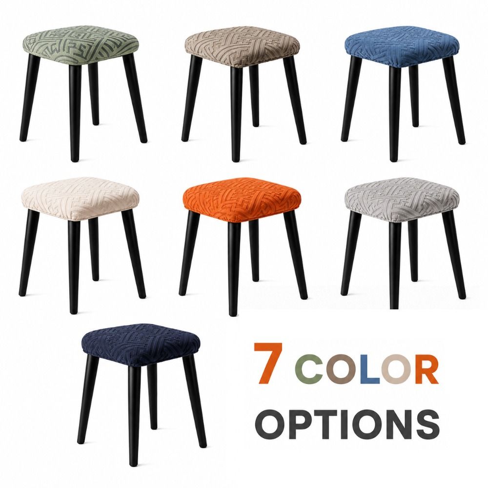 Waterproof Chair Seat Cover Washable Stool Cover Stretch Seat Covers  for Square Chairs